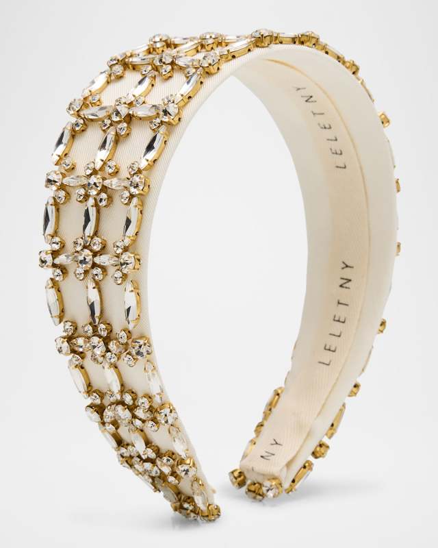 Avril Crystal Satin Wide Headband